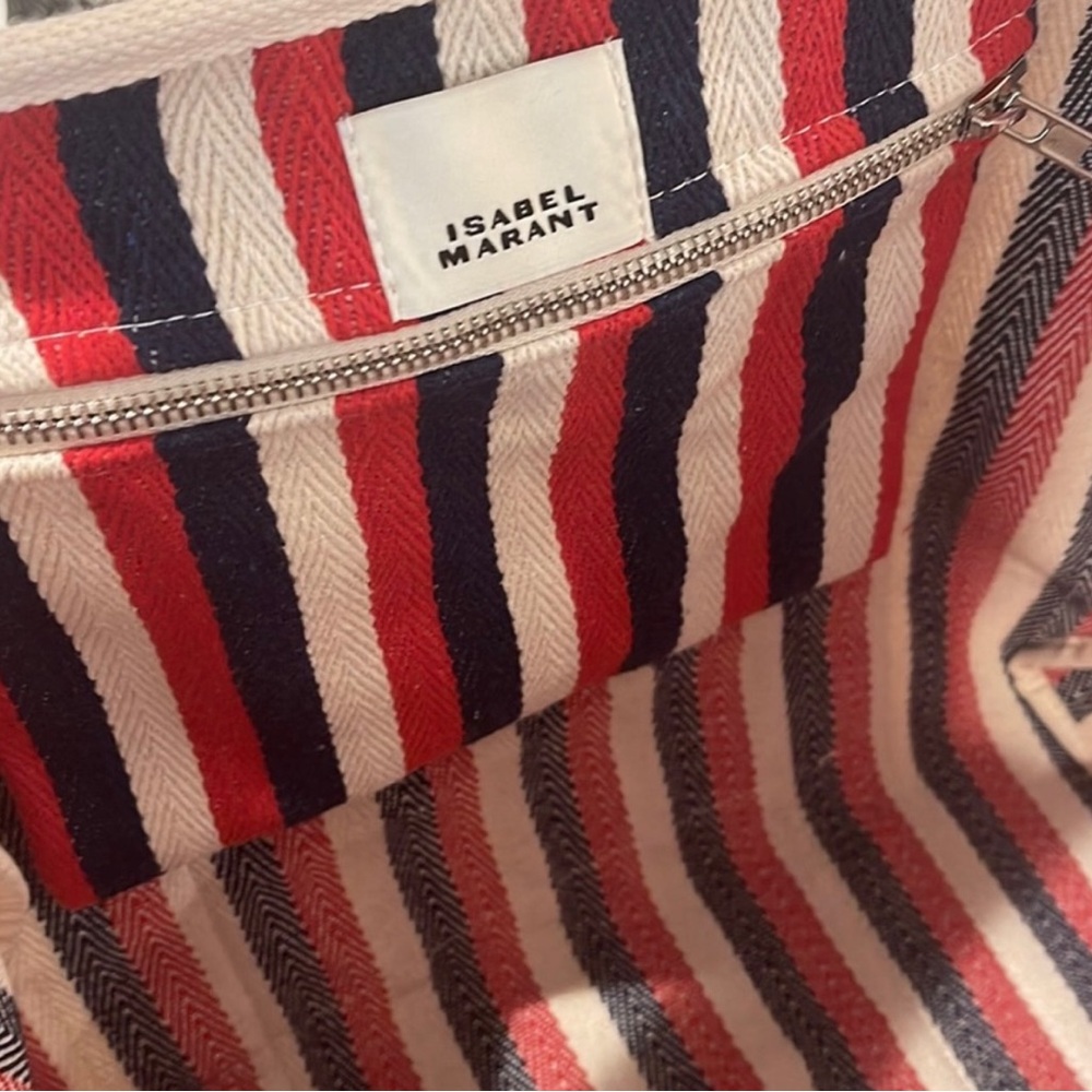 Isabel Marant Red and Blue Striped Tote - Picture 6 of 10